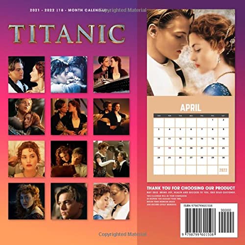 Titanic 2022 Calendar: OFFICIAL Titanic calendar 2022 Weekly & Monthly Planner with Notes Section for Alls Titanic Fans!-24 months - Movie tv series films calendar.3