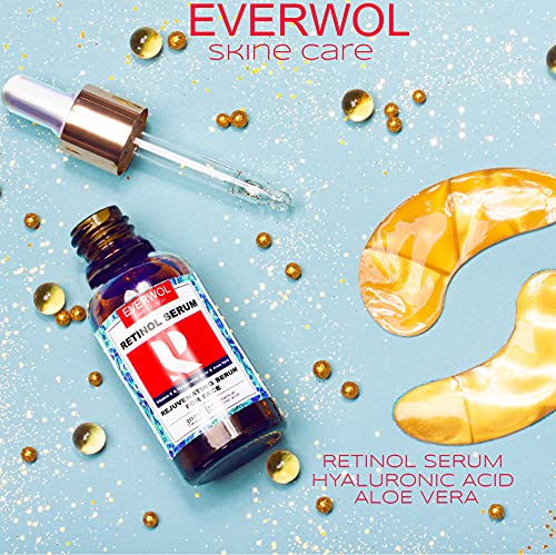 Título: EVERWOL- sérum facial/ácido hialurónico y retinol dosificado al 3% /sérum antiojeras/vitamina c/crema hidratante antiarrugas para la cara/Aloe vera / 30ml.