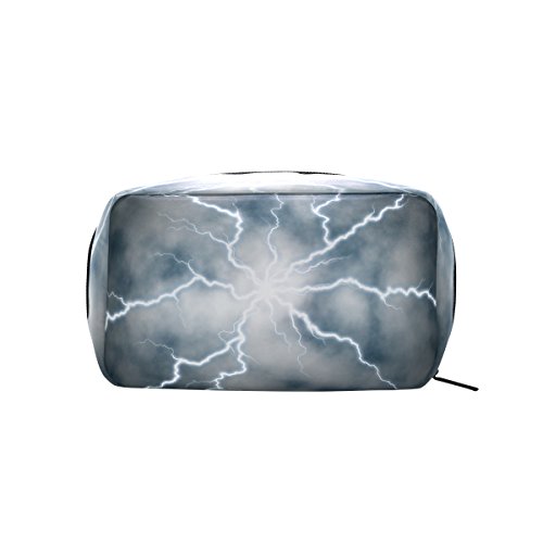 TIZORAX Bolsa de maquillaje de mano de descarga eléctrica bolsa de maquillaje organizador bolsa de viaje