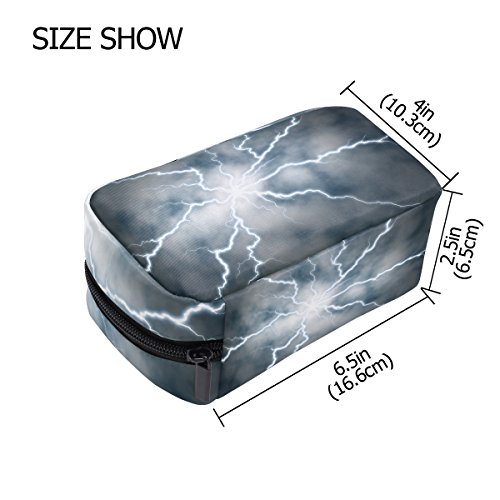 TIZORAX Bolsa de maquillaje de mano de descarga eléctrica bolsa de maquillaje organizador bolsa de viaje