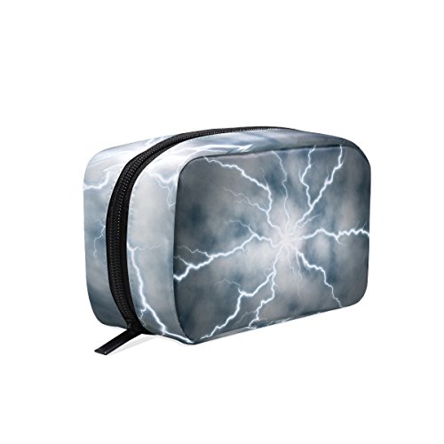 TIZORAX Bolsa de maquillaje de mano de descarga eléctrica bolsa de maquillaje organizador bolsa de viaje