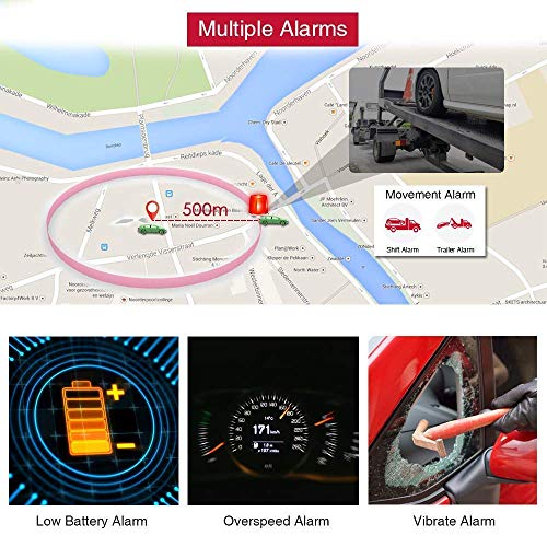 TK905 Localizador GPS para Coche,5000mAH Batería 90 Días en Espera GPS Tracker Magnético GPS Coche Localizador para Moto Bicicleta con App/Sitio Web Posición,Sin Subscripción