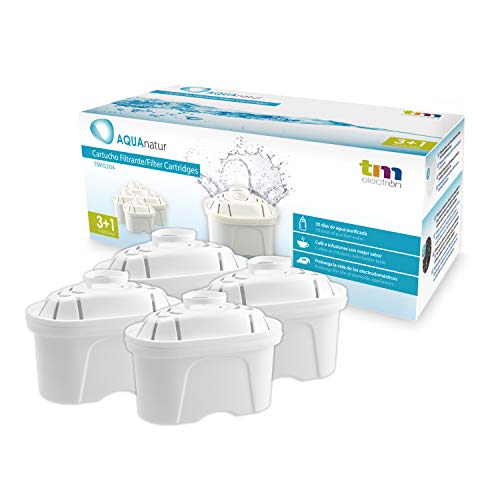TM Electron Pack de 4 a 8 Meses de Filtros de Agua Compatibles con Las Jarras Maxtra, Blanco, 4 Unidad (Paquete de 4), 4