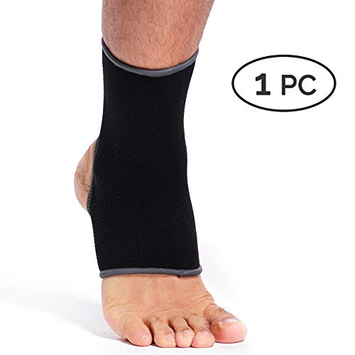 Tobillera ancha de sujeción (1 Unidad) - Tejido ligero, elástico y transpirable - Marca Neotech Care - Compresión media - Negro (Talla L)