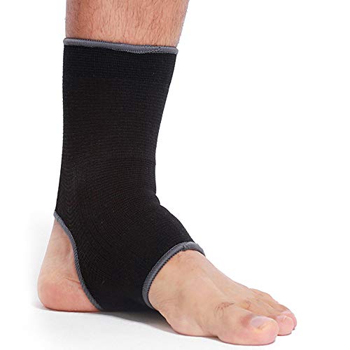 Tobillera ancha de sujeción (1 Unidad) - Tejido ligero, elástico y transpirable - Marca Neotech Care - Compresión media - Negro (Talla L)