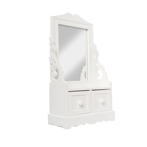 Tocador tocador de madera blanco antiguo estilo rústico espejo de tocador