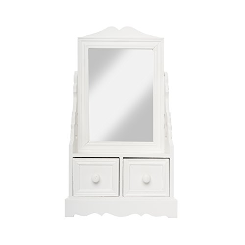 Tocador tocador de madera blanco antiguo estilo rústico espejo de tocador