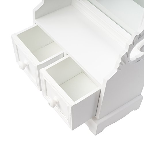 Tocador tocador de madera blanco antiguo estilo rústico espejo de tocador