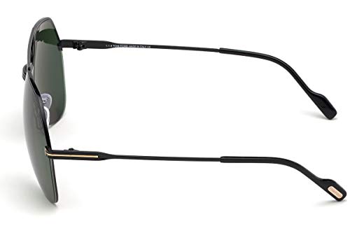 Tom Ford FT0644 01N 62 Monturas de Gafas, Negro (Negro LucidoVerde), 62.0 Unisex Adulto
