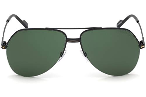 Tom Ford FT0644 01N 62 Monturas de Gafas, Negro (Negro LucidoVerde), 62.0 Unisex Adulto