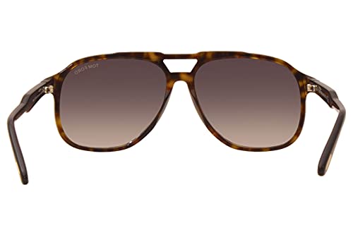 Tom Ford FT0753 52K Dark Havana FT0753 Pilot Sunglasses Lens Category 3 Size 62
