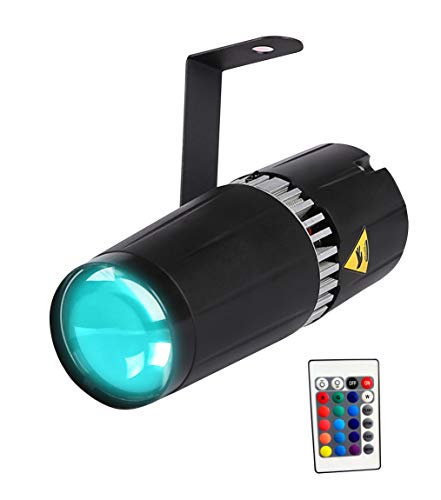 Tom Led 9 W RGB 3-in-1 Pinspot.  Luz con Gobo y Haz. Luces de Escena con Mando a Distancia.