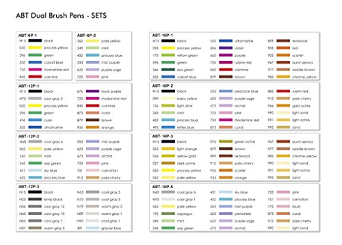 Tombow - Dual Brush | Estuche con 12 Rotuladores Acuarelables de Doble Punta en Colores Primarios