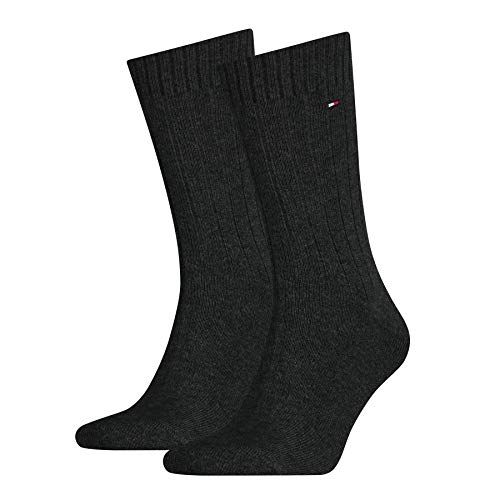 Tommy Hilfiger 352002001 Calcetines, Gris (Anthracite Melange 030), 47/50 (Tamaño del Fabricante:047) (Pack de 2) para Hombre
