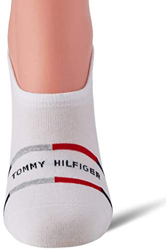 Tommy Hilfiger Breton Stripe Men's Footie Socks (2 Pack) Calcetines, Blanco, 39-42 para Hombre