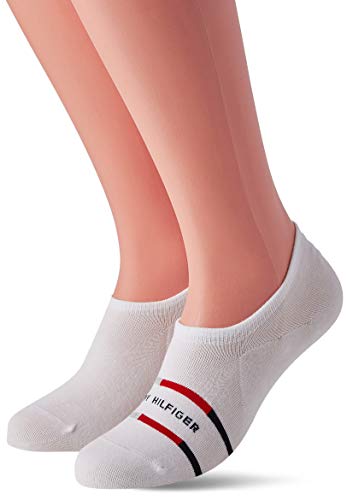 Tommy Hilfiger Breton Stripe Men's Footie Socks (2 Pack) Calcetines, Blanco, 39-42 para Hombre