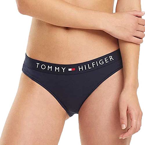 Tommy Hilfiger Briefs B Braguitas con Cintura Elástica y Logo, Azul (Navy Blazer), L para Mujer