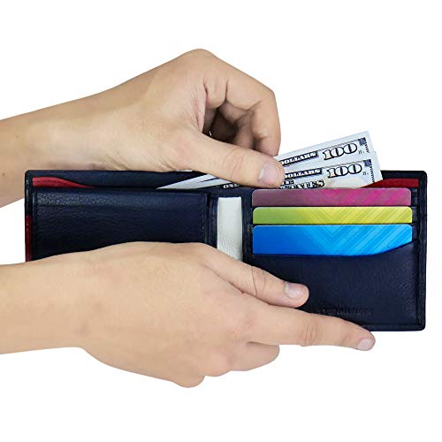Tommy Hilfiger Cartera Plegable RFID de un Solo Pliegue Accesorio de Viaje-Billetera, Rojo, Blanco, Azul, Taille Unique para Hombre