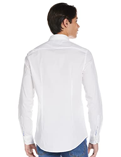 Tommy Hilfiger Core Stretch Slim Poplin Shirt Camisa, Blanco (Bright White 100), X-Large para Hombre