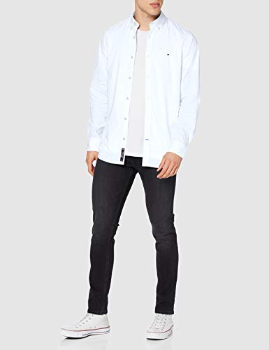 Tommy Hilfiger Core Stretch Slim Poplin Shirt Camisa, Blanco (Bright White 100), X-Large para Hombre