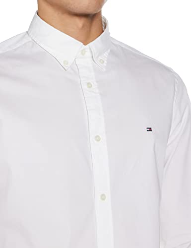 Tommy Hilfiger Core Stretch Slim Poplin Shirt Camisa, Blanco (Bright White 100), X-Large para Hombre