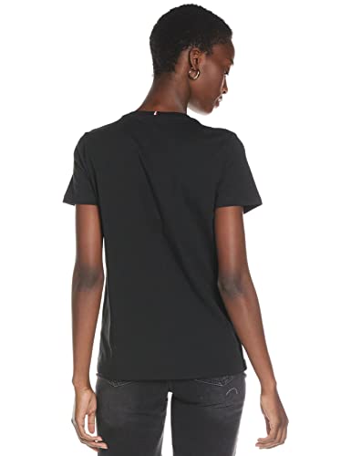 Tommy Hilfiger Heritage Crew Neck Graphic tee Camiseta, Schwarz (Masters Black 017), Medium para Mujer