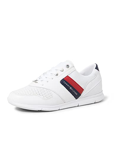Tommy Hilfiger Lightweight Leather Sneaker, Zapatillas Mujer, Rojo (RWB 020), 40 EU