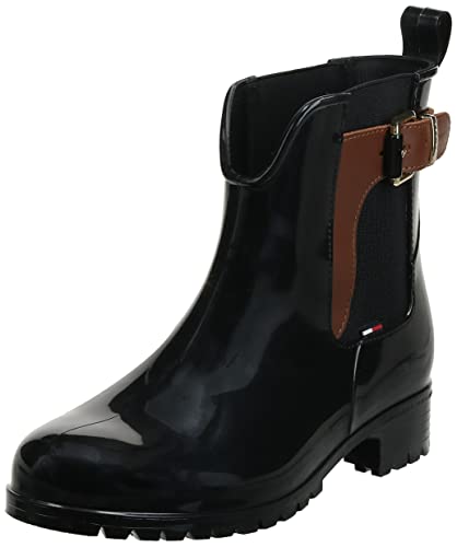 Tommy Hilfiger O1285XLEY 2Z2, Botines Mujer, Negro (Black-Winter Cognac), 38 EU