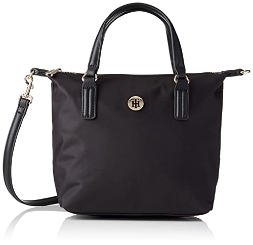Tommy Hilfiger Poppy ST Small Tote, BDS, OS, Bolso para Mujer, Black, One Size