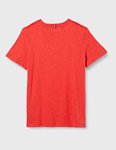 Tommy Hilfiger T Camiseta Básica de Manga Corta, Rojo (Apple Red Heather), 164 (Talla del Fabricante: 14-15) para Niños
