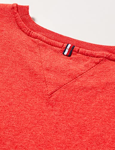 Tommy Hilfiger T Camiseta Básica de Manga Corta, Rojo (Apple Red Heather), 164 (Talla del Fabricante: 14-15) para Niños