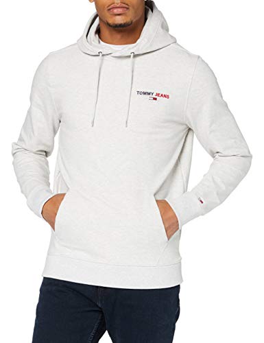 Tommy Jeans TJM Tommy Chest Graphic Hoodie Pantalones, Gris plateado, 24-28 para Hombre