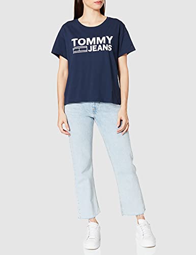 Tommy Jeans TJW Essential Bold Graphic tee PC Camiseta, Negro (Iris), XL para Mujer
