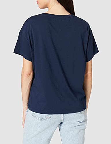 Tommy Jeans TJW Essential Bold Graphic tee PC Camiseta, Negro (Iris), XL para Mujer