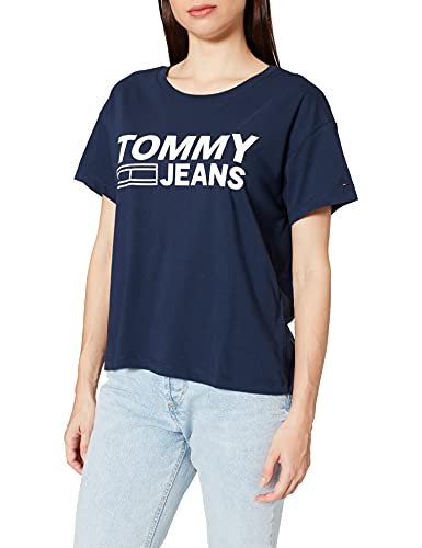 Tommy Jeans TJW Essential Bold Graphic tee PC Camiseta, Negro (Iris), XL para Mujer