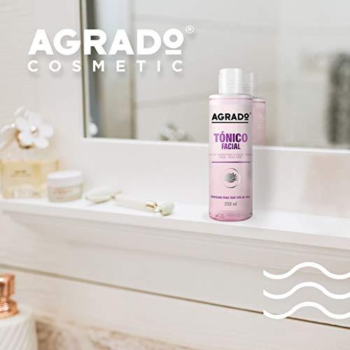 Tónico Facial 250ml Tónico para todo tipo de Piel Limpieza Facial Diaria Elimina Impurezas y Restos de Maquillaje AGRADO