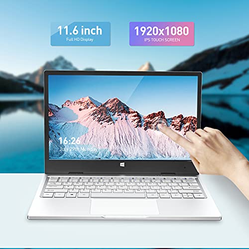 TOPOSH Laptop Windows 10,Tableta 2 en 1 11.6 Pulgadas,Computadora Abatible de 360 Grados,8GB RAM 256GB SSD Celeron N4120 Quad Core WiFi,Bolígrafo para Escritura Mano con Teclado QWERTY US-Plateado