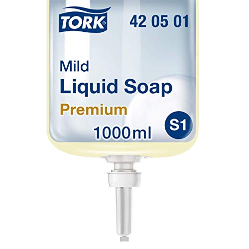 Tork 420501 - Recambio de jabón líquido suave (cosmético), compatible con el sistema S1, 1 L, amarilla clara, 1 unidad