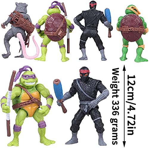 Tortugas Ninja Mutantes Adolescentes, 6Pcs Mini Juego De Figuras Decoración Mutant Turtle Caricatura Cake Topper Para Baby Shower Fiesta De Cumpleaños Suministros Para Adorno De Torta