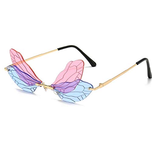 TOSSPER Marco Sin Rebordes De La Libélula del De Mariposa Gafas De Sin Montura Gafas De De Los Ojos Gafas De Uv400 del Metal