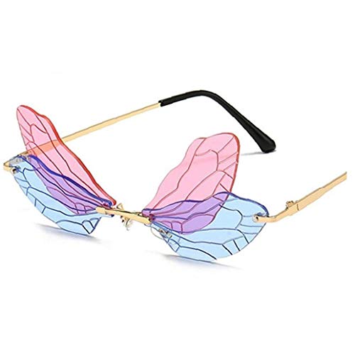TOSSPER Marco Sin Rebordes De La Libélula del De Mariposa Gafas De Sin Montura Gafas De De Los Ojos Gafas De Uv400 del Metal