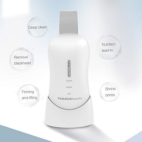 TOUCHBeauty Limpiador Facial Ultrasónico, Skin Scrubber, Peeling Ultrasónico Facial Skin Scrubber para Removedor de puntos negros, Limpiar los Poros y Cuidar la Piel, USB Recargable AG-1887