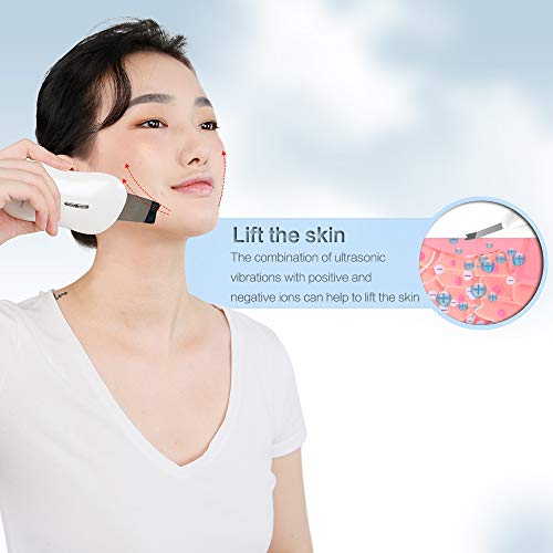 TOUCHBeauty Limpiador Facial Ultrasónico, Skin Scrubber, Peeling Ultrasónico Facial Skin Scrubber para Removedor de puntos negros, Limpiar los Poros y Cuidar la Piel, USB Recargable AG-1887