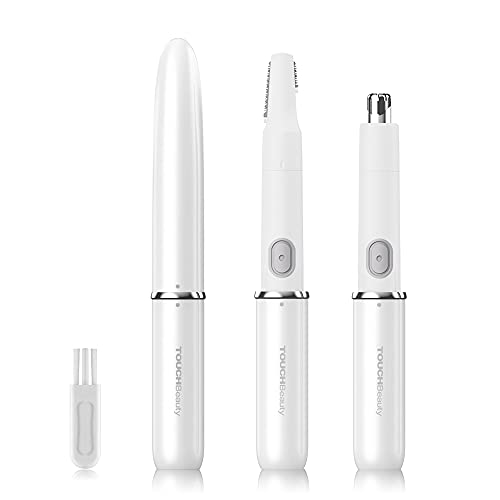 TOUCHBeauty Recortador de orejas de nariz eléctrico, Recortador de cejas, Depiladora Cejas, todo en un depilador para mujeres, tecnología de afeitar sin dolor AG-1458