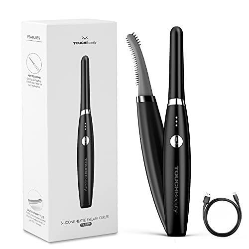 TOUCHBeauty Rizador de Pestañas Eléctrico con Recargable por USB-C, 3 Modos de Temperatura, Rizado de Calor Rápido Duradero para Maquillaje de Belleza de Ojos, Negro
