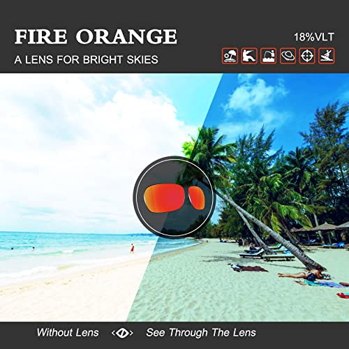 ToughAsNails Lentes polarizadas de repuesto para Oakley Sliver OO9262 Sunglass - Más opciones, Naranja Fuego, Talla única