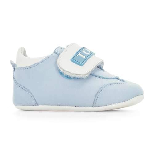 TOUS BABY - Patuco de Piel Deportivo con Velcro. (Talla 17) (Celeste)