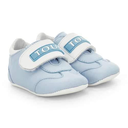 TOUS BABY - Patuco de Piel Deportivo con Velcro. (Talla 17) (Celeste)