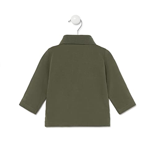 TOUS BABY - Polo Manga Larga para Niño, Detalle de Estrella y Oso en el Pecho. (Casual-1515 Kaki, 12 Meses)