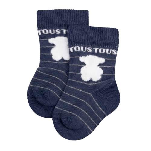 TOUS BABY - Set 4 calcetines variados, con logo TOUS para tu Bebé. Color Celeste (0 a 3 meses)